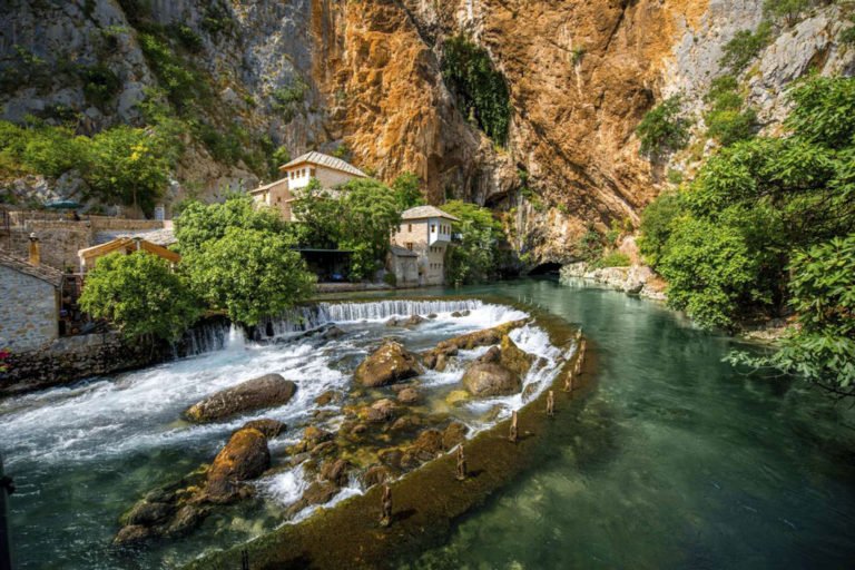 Blagaj: Place of incredible beauty and mysticism. Birthplace of Buna river from one of the biggest freshwater springs in Europe